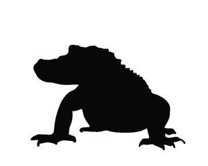 Crocodile Silhouette. Crocodile Vector Illustration.