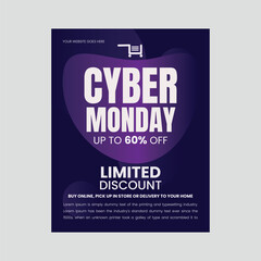 futuristic cyber monday print template