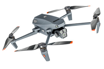 Modern Drone, 3D rendering isolated on transparent background