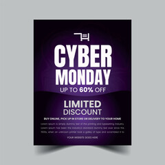 futuristic cyber monday print template