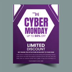 futuristic cyber monday print template
