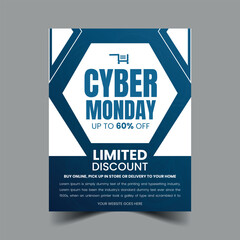 futuristic cyber monday print template
