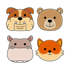 animal objects vector illustrations set