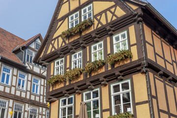 Half-timbered houses on the market square of Quedlinburg, Saxony-Anhalt, Germany