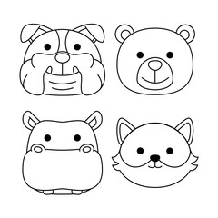 animal objects vector illustrations set