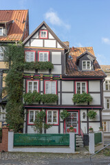 Historic half-timbered hous in Quedlinburg, Saxony-Anhalt, Germany