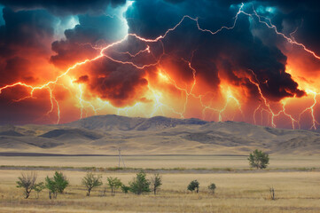 Steppe, prairie, plain, desert. Witness the sheer power of the elements as lightning dances across...