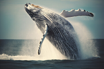humpback whale in the water