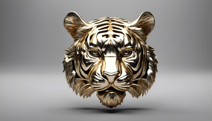 Cultural Splendor: A Golden Tiger Sculpture Symbolizing Strength and Beauty