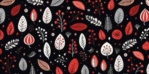 Abstract scrapbooking festive holiday doodle backdrop with diverse christmas ornaments, decorations. Seamless background wallpaper. Great as luxury postcard.