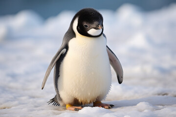 Fototapeta premium penguin on the snow