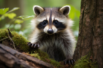 Racoon close up photo