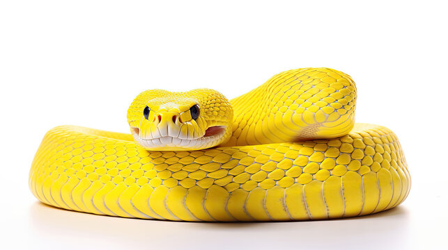 Large yellow snake on a white background.