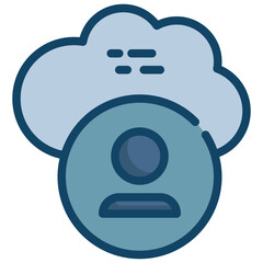 cloud storage protection digital security personal user filled outline