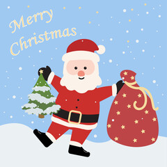 Santa Claus postcard drawing