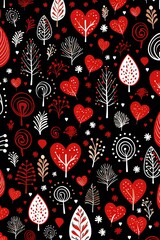 Abstract scrapbooking festive doodle backdrop with christmas ornaments, decorations. Seamless background wallpaper. Great as luxury postcard.