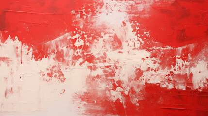 Red and white abstract texture painting