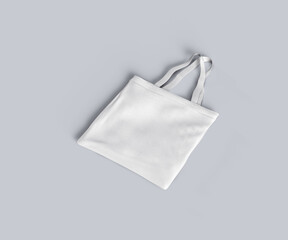 White tote bag mockup lying on ground