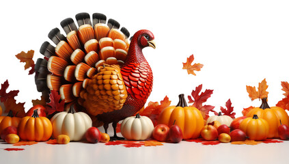 illustration of a thanksgiving turkey High quality photo on background on transparent background