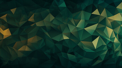 abstract green gold polygon background consisting of triangles