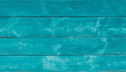 Old Wood Turquoise Color Wall Background Texture