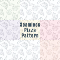 Seamless pattern, vector object creative pattern. Seamless pattern of hand drawn elements and multicolor, Abstract Pizza Object Seamless Pattern.