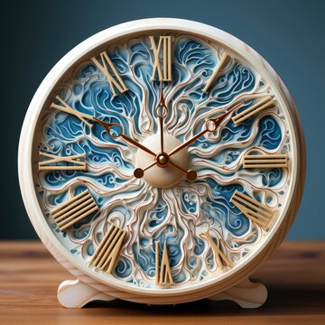 Blue and White Clock 