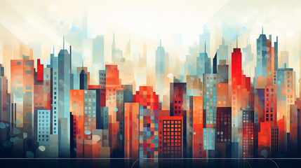 Urban Mosaic geometric cityscape design