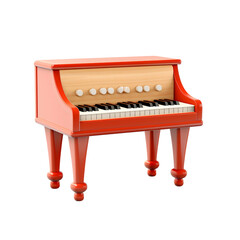 Realistic Musical Toy Piano on Transparent background