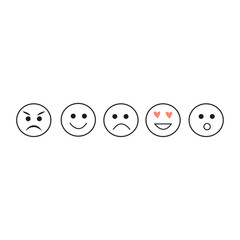 Vector illustration Icons of faces emojis different moods