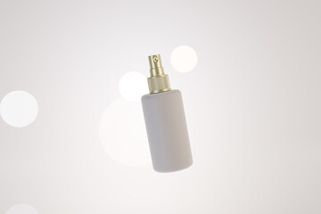 Aluminum container for cosmetics or medicines with a spray dispenser 3D render