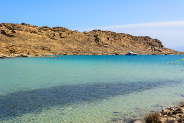 Monastiri beach in the Agios Ioannis Bay on Paros island, Cyclades, Greece