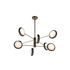 chandelier on the ceiling isolated on white background, hanging lamp, pendant light, 3D illustration, cg render