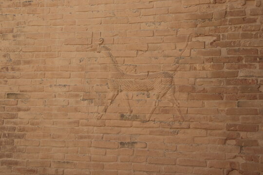 Ishtar Gate In Babylon With Blue Sky