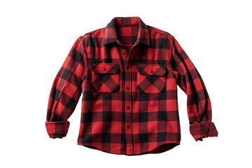 Flannel Shirt Isolated on transparent background, Ai - obrazy, fototapety, plakaty