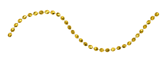 Christmas red garland with round beads isolated on white or transparent background