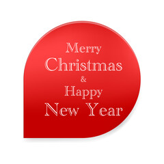 Merry Christmas Red Curved Ribbon. Merry Christmas lettering, vector illustration.