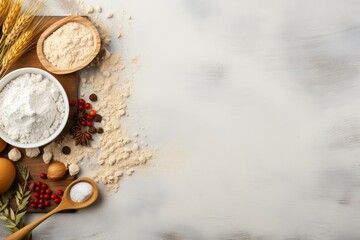 Fototapeta na wymiar Aromatic Ingredient bakery. Bread space sugar. Generate Ai
