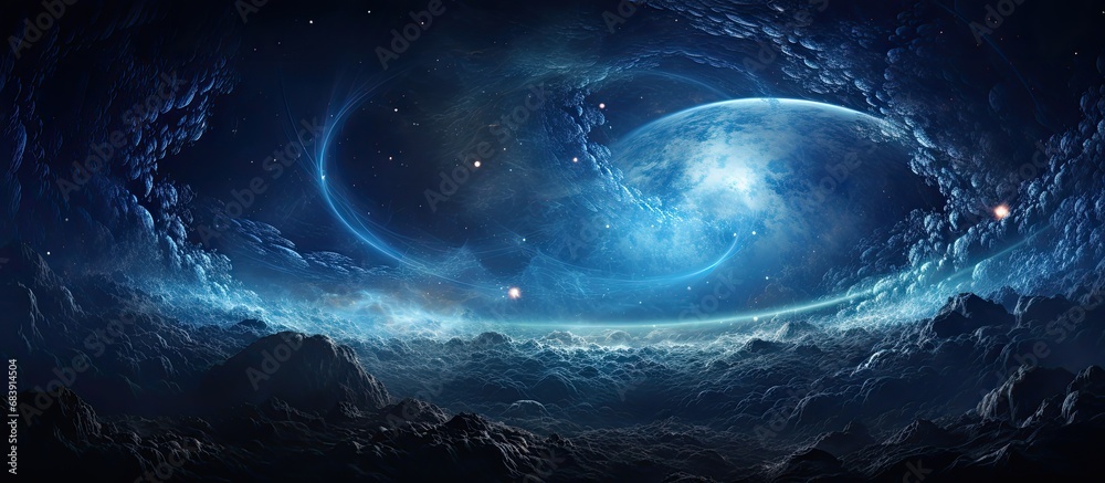 Canvas Prints the alien observed the abstract illustration of a supernova exploding in the sky, while traveling th