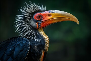Fototapeta premium Social Hornbill bird. Sumatra fauna bill. Generate Ai