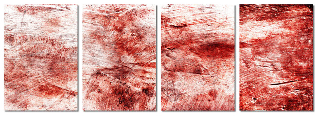 Set red wall background. Blood on white wall background
