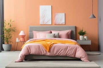 Airy Bedroom in Pink and Orange