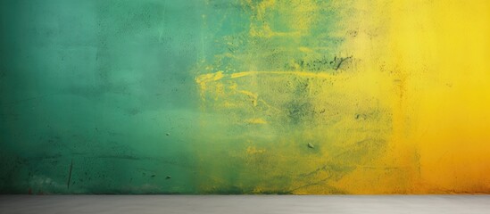 The abstract nature of the wall's texture is highlighted by the vibrant hues of green, yellow, and other colorful tones, creating a bright and lively wallpaper.