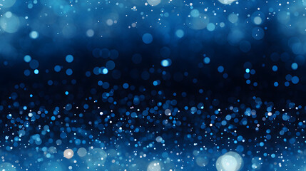 Seamless cool blue bokeh lights texture on night sky background