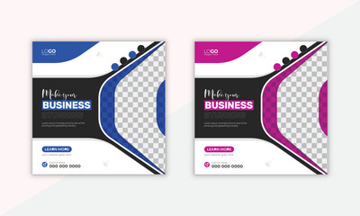Digital business marketing editable square social media post. social media post template.
