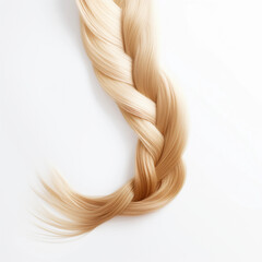 elegant twisted blonde braid on a clean white background