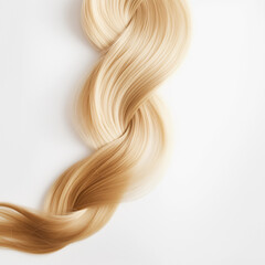 smooth blonde hair braid on a minimalist white background