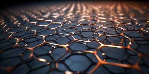 Obraz premium Illustration of graphene circuits, symbol of technological innovation and progress in energy. The visual representation of advanced circuitry suggests limitless potential for future energy 