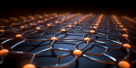 Illustration of graphene circuits, symbol of technological innovation and progress in energy. The visual representation of advanced circuitry suggests limitless potential for future energy 