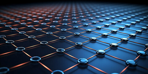 Fototapeta premium Illustration of graphene circuits, symbol of technological innovation and progress in energy. The visual representation of advanced circuitry suggests limitless potential for future energy 